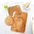 thumbnail image 1 of Dvkptbk 3Pc Non-Slip Shaggy Chenille Bathroom Mat Set, Includes 24 X 21 Inches U-Shaped Contour Toilet Rug, 34 X 21 Inches Bathmat And 1 Toilet Lid Cover,, 1 of 3