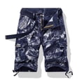 thumbnail image 2 of Birdeem Men Casual Solid Zipper Button Multi-Pocket Cropped Cargo Shorts, 2 of 3