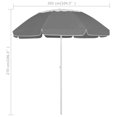 thumbnail image 4 of vidaXL Parasol de Plage Anthracite 300 cm, 4 of 5
