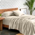 thumbnail image 4 of Bare Home Premium 1800 Collection 5-Piece Bed Sheet Set, Split California King, Sand, 4 of 10