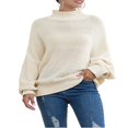 thumbnail image 3 of Automne Hiver Femmes Col Roulé Pull à Manches Longues en Vrac Gros Pull en Tricot, 3 of 7