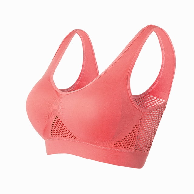 LSLJS Women Seamless Sports Bra Wirefree Yoga Bra with Removable Pads
