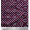 thumbnail image 1 of Soimoi Tissu Poly Georgette Violet Carré & Triangle Imprimé Géométrique 1 Yard 42 Pouces de Large, 1 of 3
