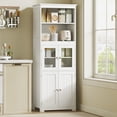 thumbnail image 2 of HOMCOM Armoire de Garde-Manger Autoportante de Cuisine 63 Pouces pour Rangement des Aliments avec Étagères Blanc, 2 of 10