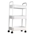 thumbnail image 1 of 3 Tier Kitchen Cart with Caster Wheels Organization Cart Corner Shelf Organizer White, 1 of 8