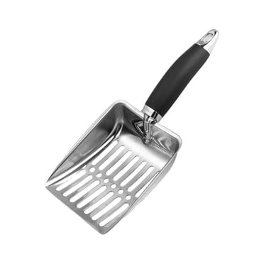 Cat Litter Scoop Metal Scooper Sifter Deep Shovel Long Tool Cleaning Supply T5R6