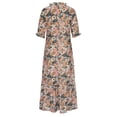 thumbnail image 4 of EQWLJWE Robe pour Femmes Liquidation Mode Robe Décontractée pour Femmes Printemps et Été Col en V Manches Trois-Quarts Robe Imprimée Robes pour Femmes Grande Taille, 4 of 6