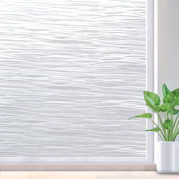 rabbitgoo Pellicules pour Fenêtres pour Intimité, Film pour Verre Givré à Adhérence Statique Non Adhésif, Revêtement Bloquant la Chaleur UV, Autocollants de Fenêtre en Vinyle Amovibles pour Intimité pour Salle de Bain, Porte, Maison