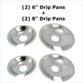 thumbnail image 1 of Kitchen Basics 101 Set of 4 Range Cooktop Drip Pan Replacement for Jenn Air (2) 715877 & (2) 715878, 1 of 5
