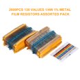 thumbnail image 2 of Amdohai 2600 Pcs 130 Valeurs 1/4W 0.25W 1 % Résistances à Film Métallique Assortiment Pack Kit Ensemble Lot Résistances Assortiment Kit, 2 of 8