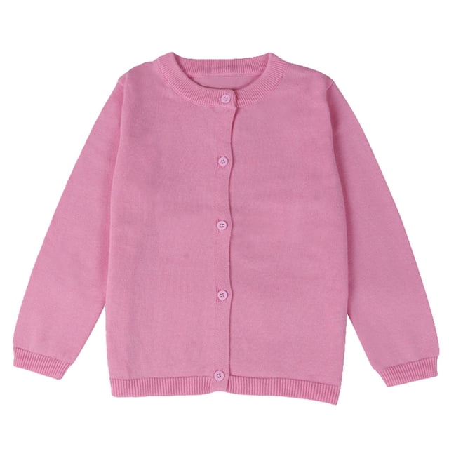 WEAIXIMIUNG Chandails Mignons pour Adolescentes Bébé Enfants Filles Cardigan Manches Longues Enfant Chandail Boutonné Fille Col Rond Cardigans Chandail