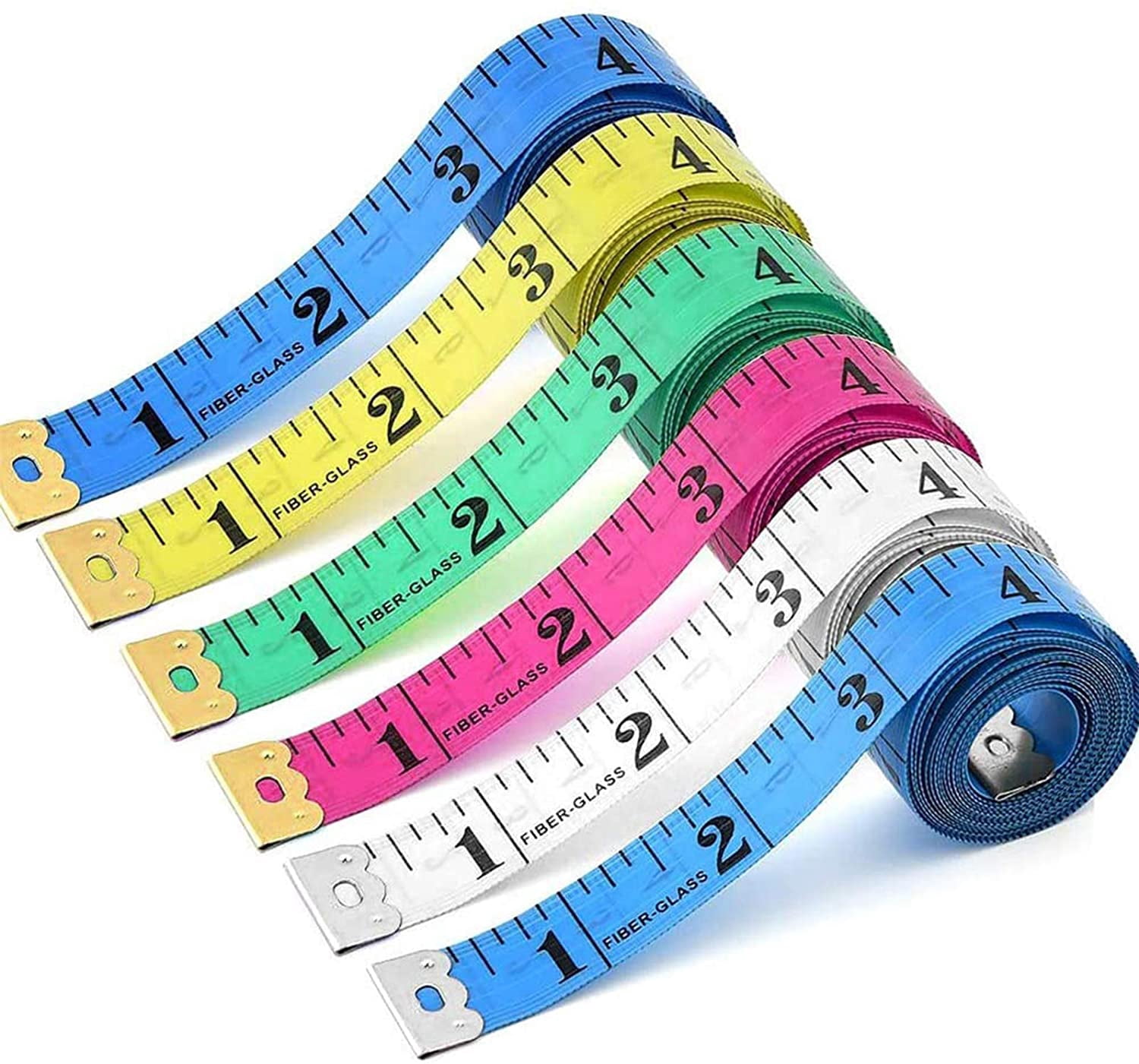 12 Pack 60 Inches Double Scale Soft Tape Measure Flexible Measuring Tape Ruler Weight Loss Medical Body Measurement Sewing Tailor Dressmaker Cloth Ruler with Accurate Measurements (Random Color)