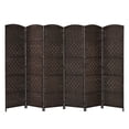 thumbnail image 1 of Costway 6-Panel Room Divider 6Ft Weave Fiber Folding Privacy Screen Brown, 1 of 10