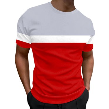 BOBOGOJP T-Shirts Graphiques pour Hommes Coupe Ample Léger à Manches Courtes avec Poche (Rouge,TTG)
