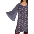 thumbnail image 4 of Moomaya Kurtis Courtes en Poly-Crêpe pour Femmes, Robe à Manches Kimono Imprimée, Haut Indien, 4 of 5