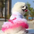 thumbnail image 2 of Robe pour Petit Chien - Robe Tutu Mignonne de Princesse, Robe à Imprimé Lèvres pour Chiot, Robes pour Fille, Petits Chiens en Été, Rose, P, 2 of 11