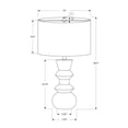 thumbnail image 4 of Monarch Specialties Lighting, 26"h, Table Lamp, Cream Ceramic, Ivory / Cream Shade, Contemporary, 4 of 4