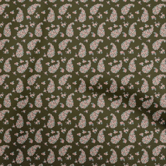 oneOone Georgette Viscose Dark Brown Fabric Florals Sewing Craft Projects Fabric Prints By Yard 42 Inch Wide