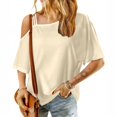 thumbnail image 1 of Meichang Women's Cold Shoulder Tops Short Sleeve Square Neck T Shirts Solid Color Basic Summer Tees Spaghetti Straped Casual Vacation Tees, 1 of 8