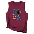 thumbnail image 2 of LSLJS Débardeurs à Col Rond pour Femmes Mode Femmes Décontracté Col Rond Imprimé de Lettres Manches Courtes T-Shirt Gilet Blouse Hauts, 2 of 3