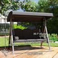 thumbnail image 3 of Outsunny Balançoire de Porche 3 Places, Chaise Balançoire d'Extérieur Robuste, Gris Foncé, 3 of 10