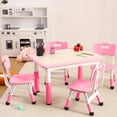 thumbnail image 1 of Bingirl Modern Kids Table and 4 Chair Set,31.5"Adjustable Toddler Table and 4 Chairs Set with Non-Slip Desk Legs & Graffiti Desktop,Preschool Activity Kids Table Set, 1 of 9