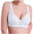 thumbnail image 3 of Sentmoon Bras for Women No Underwires Plus Size Comfortable Bras for Women Lace Bra Lift Wide Strap Thin Style Breathable Solid Color Workout Bra Soft and Comfortable for Running White 90B, 3 of 5