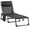 Black, variant on Outsunny Folding Lounge Chair, Reclining Tanning Chair with Adjustable Back