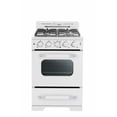 thumbnail image 1 of Rétro Cuisinière à Gaz Autoportante Classique de 24 Pouces avec Four à Convection, Blanc Guimauve, 1 of 12