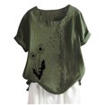 thumbnail image 2 of HWRETIE T-Shirt Imprimé pour Femme Col Rond Manches Courtes Ample Décontracté Blouse d'Été Hauts, 2 of 3