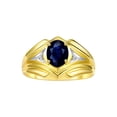 thumbnail image 1 of RYLOS Men's Rings 14K Yellow Gold Rings Classic Designer Style 9X7MM Oval Gemstone &  Diamond Ring Sapphire September Birthstone Rings For Men Size 10, 1 of 7