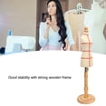 thumbnail image 4 of Height Adjustable Female Dress Model Display Torso Body Clothing Forms, Pinnable Mannequin With Wooden Base Stand, White, 4 of 8