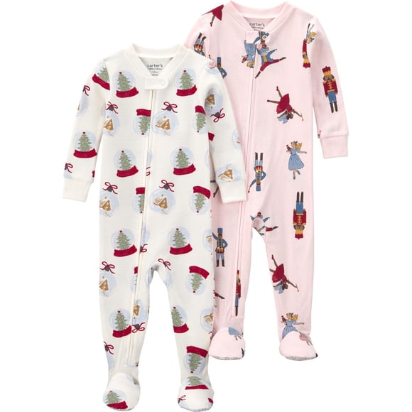 Pyjama une pièce avec pieds pour petite fille Carter's Child of Mine, lot de 2