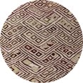 thumbnail image 1 of Ahgly Company Tapis Rond Abstrait Rouge Brun Intérieur, 3 Pieds Rond, 1 of 6