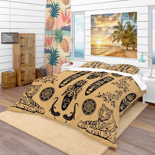 Designart 'Ethnic Decorative Mask' African Bedding Set - Duvet Cover & Shams