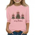 thumbnail image 1 of YUNAFFT T-Shirt à Manches Courtes pour Garçons et Filles 3-12 Ans avec Imprimé Graphique de Noël, Col Rond Décontracté, Haut Extensible Type Coton, Confortable pour le Quotidien, 1 of 4