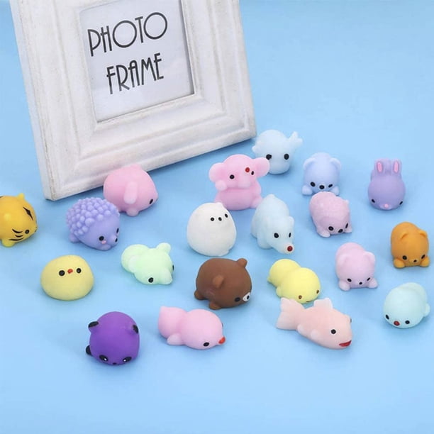 24 Pcs Jouets Mochi Mini Kawaii Jeu Anti-Stress Mochi pour Cadeaux de Fête de Noël Prix de Classe Cadeau d'Anniversaire Articles pour Sacs-Surprises