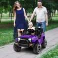 thumbnail image 2 of Patiojoy 12V Kids Ride On Car Electric Vehicle Jeep with Parental Remote Music Horn Headlights Slow Start Function Purple, 2 of 10