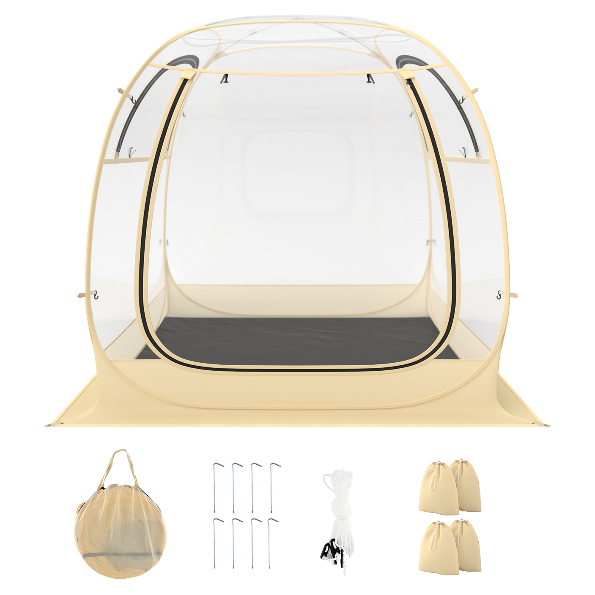 Gymax 6 x 6 FT Instant Pop up Tent Weatherproof Shelter Sports Tent for 5-6 People