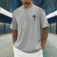 thumbnail image 2 of T-shirts pour Hommes Imprimés Palmier Graphiques T-Shirts Décontractés Été Plage Hawaïenne Manches Courtes Col Rond, 2 of 4