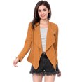 thumbnail image 3 of INSPIRE CHIC Veste en Faux Suède pour Femme à Manches Longues, devant Drapé, Vestes de Moto, 3 of 6