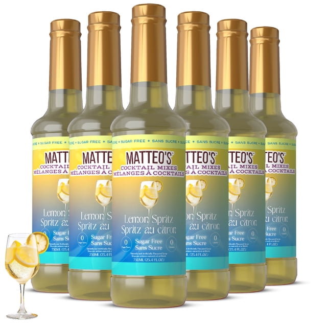 Matteo's Sugar Free Cocktail Flavoring Syrup, Lemon Spritz , Delicious Coffee Syrup, 0 Calories, 0 Sugar coffee syrups, Keto Friendly