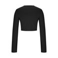 thumbnail image 4 of Yuyuzo Hauts de Sortie pour Femmes Chandails à Manches Longues Col Rond Crop Top Décontracté Ajusté T-Shirts Basiques, 4 of 5