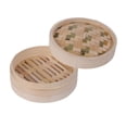 thumbnail image 2 of Bamboo Steamer Basket Cooking Round Food Steamer for Veggies Vegetables Rice 13cm, 2 of 8