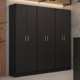 thumbnail image 2 of Madesa Kitchen Set 3 Pantry Storage Cabinet with 15 Utility Shelves 71"L Wooden Organization Unit for Kitchen - Black, 2 of 9