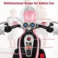 thumbnail image 4 of Gymax 6V Kids Ride On Chopper Motorcycle 3 Wheel Trike with Headlight Pink, 4 of 8