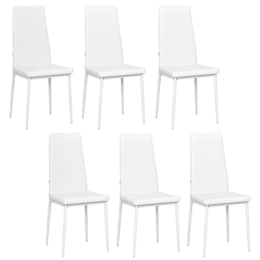 HOMCOM Modern Dining Chairs, Set of 6, PU Leather Upholstered Accent Chairs