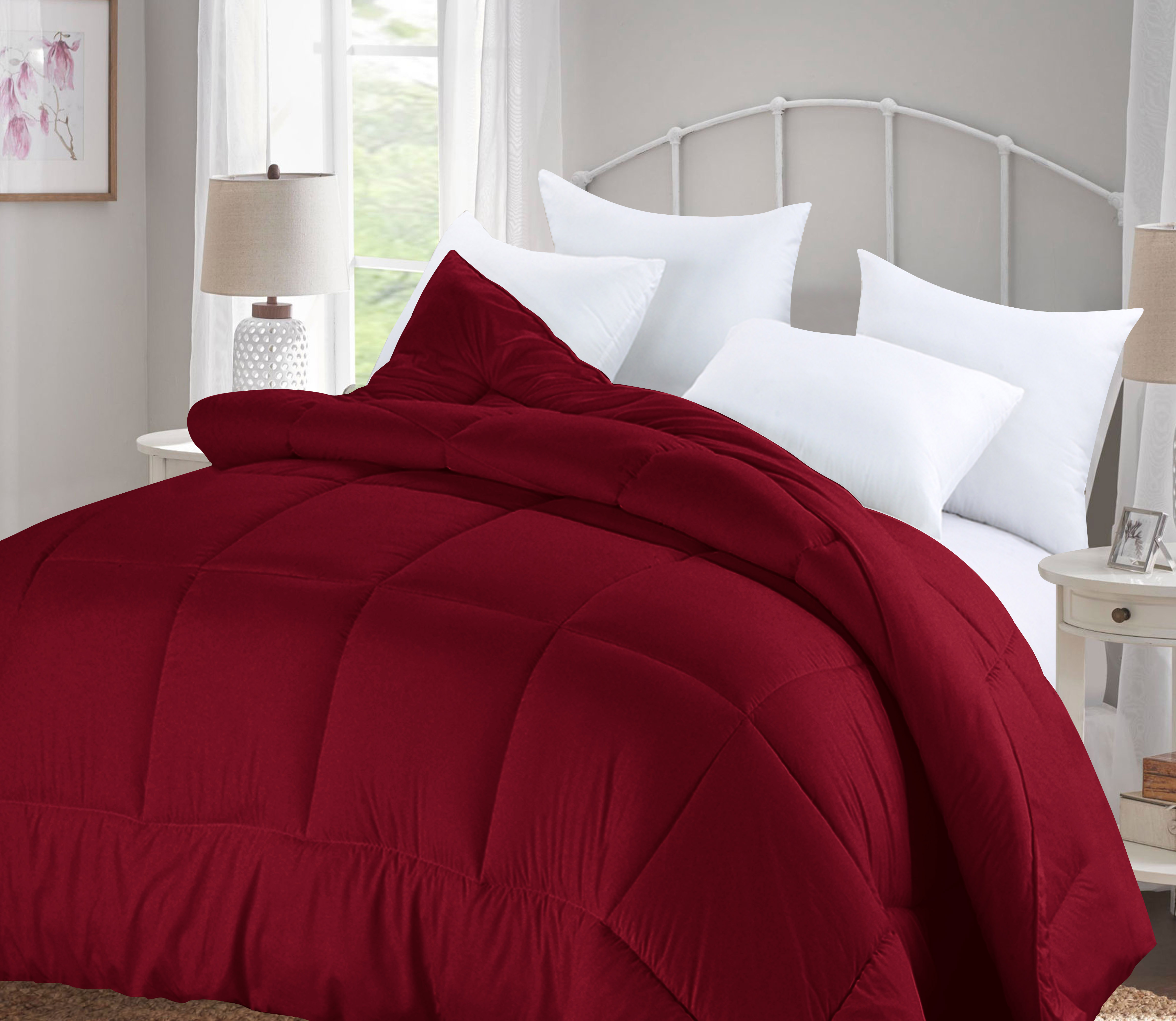 Couette Synthétique à Garnissage Lourd Swift Home, Literie Ultra Douce Toutes Saisons Hypoallergénique, King, Bourgogne