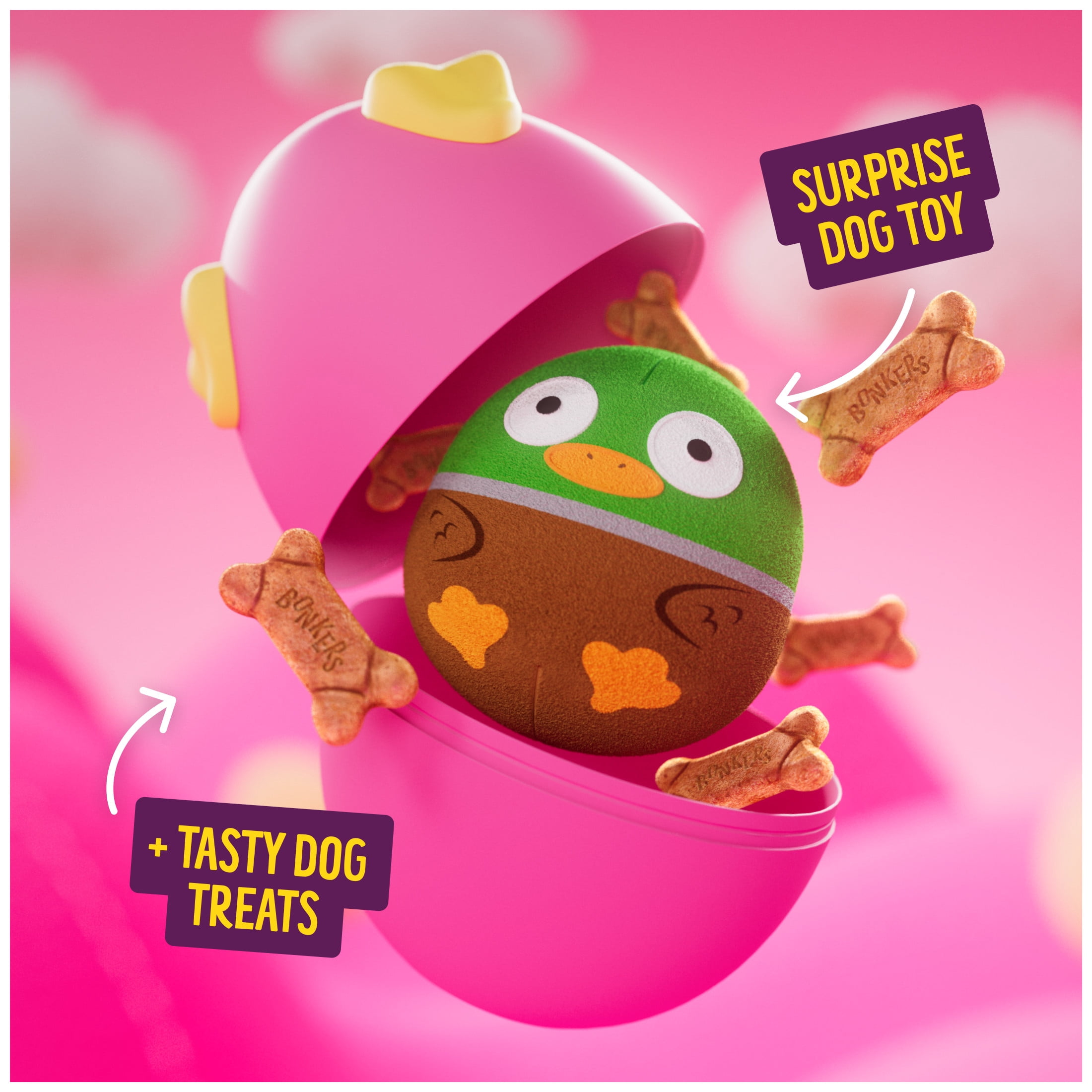 BONKERS Surprise Biscuits pour chien à saveur poulet avec jouet surprise