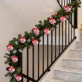 thumbnail image 4 of Pink 2 Inches Pink Christmas Ball With Bow Flocked Ornament For Festive Decor, 4 of 6